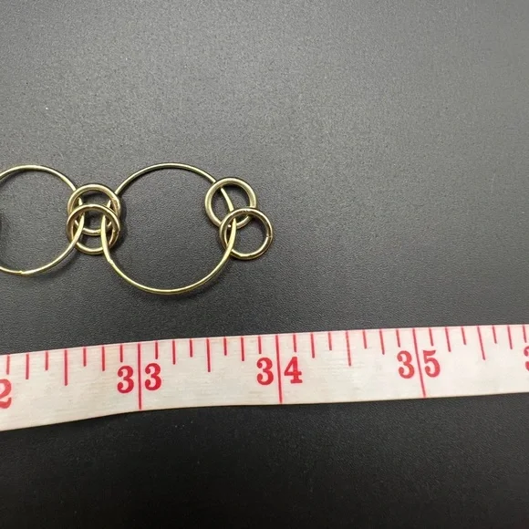 Gold Tone Chain Necklace with Orange and Brown Accents - Picture 3 of 3